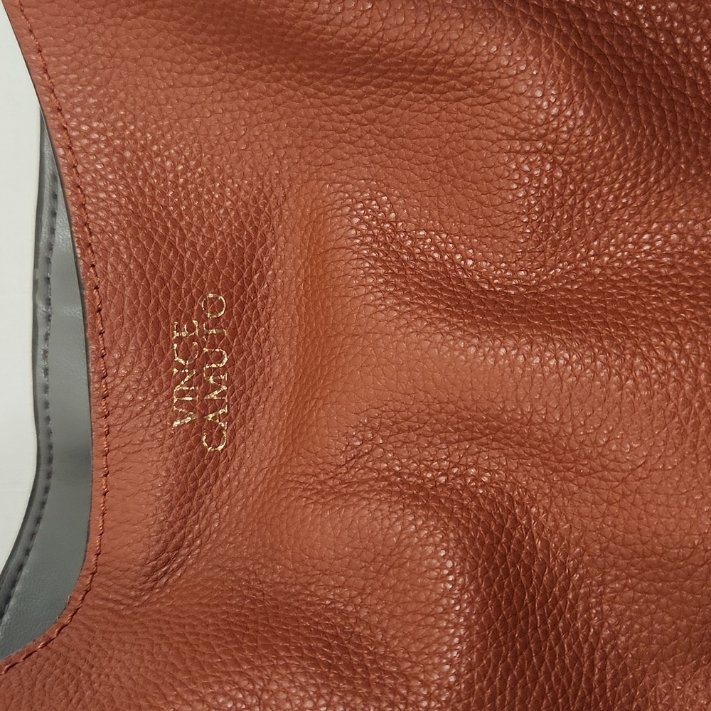 Vince Camuto Brown Orange Leather Hobo Bag. - Picture 5 of 11